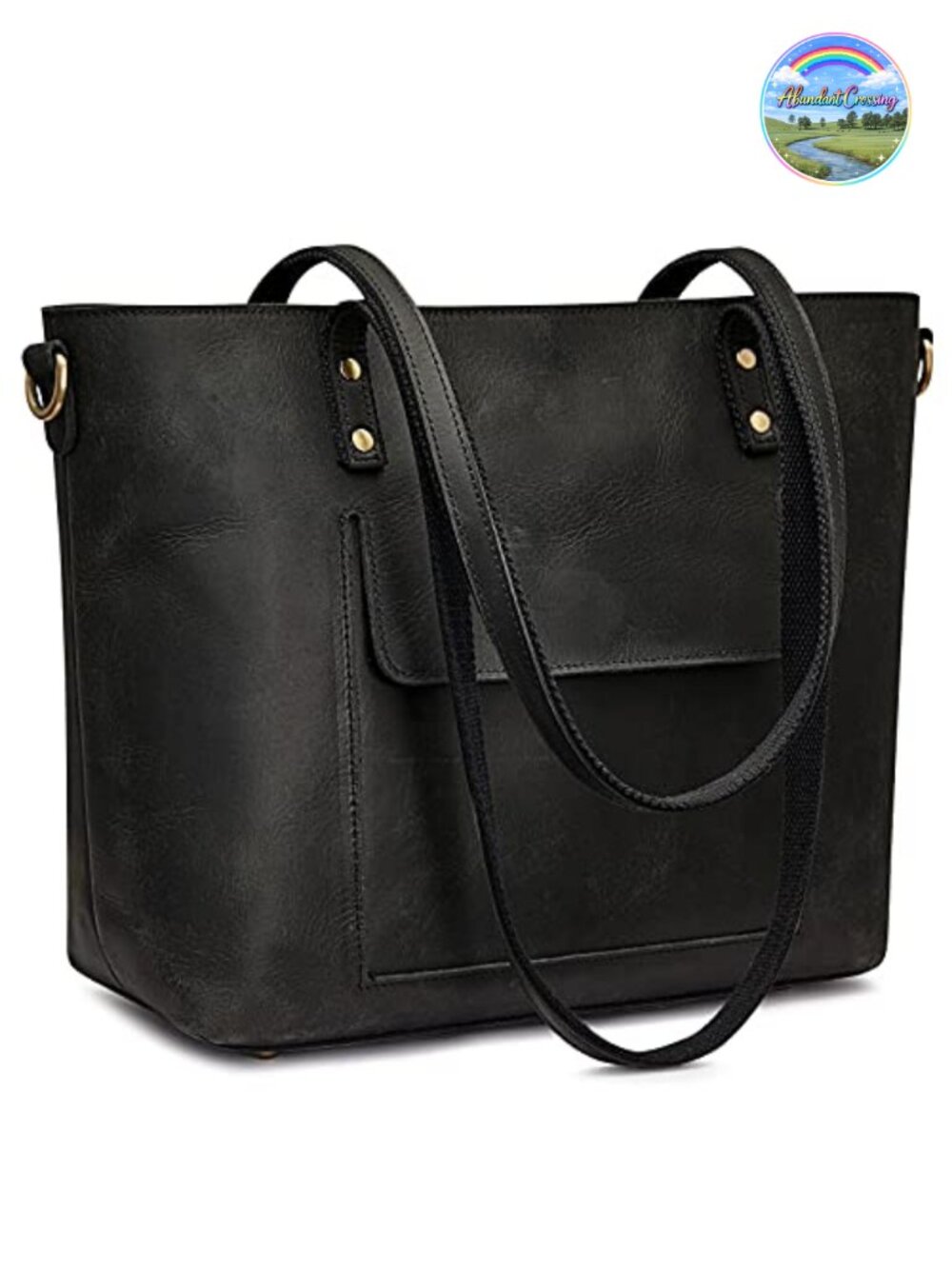 Genuine Leather Tote Bag Women Shoulder Handbag Crossbody Purse Fits 14" Laptop